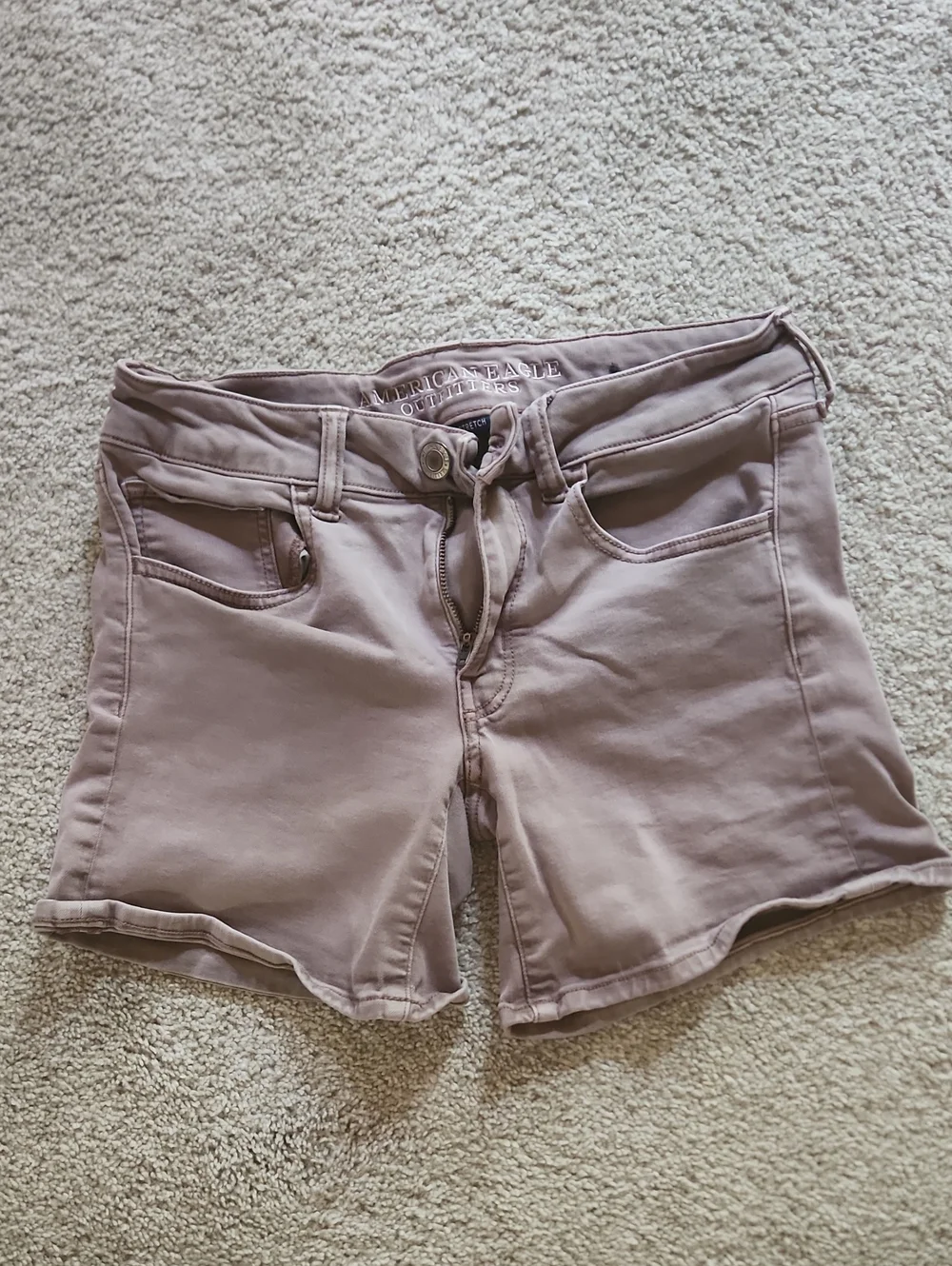 American Eagle Mauve Jean Shorts with Comfortable Stretch